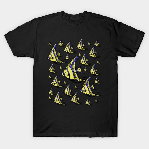 Yellow Angelfish T-Shirt by RockettGraph1cs